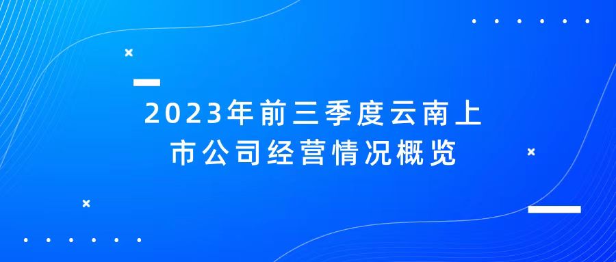 天樞觀察：2023年前三季度云南上市公司經營情況概覽
